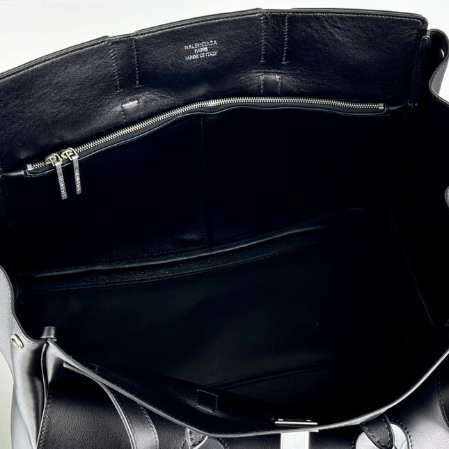 BEL AIR CARRY ALL BAG 37 IN BLACK NAPPA LAMBSKIN SILVER HARDWARE