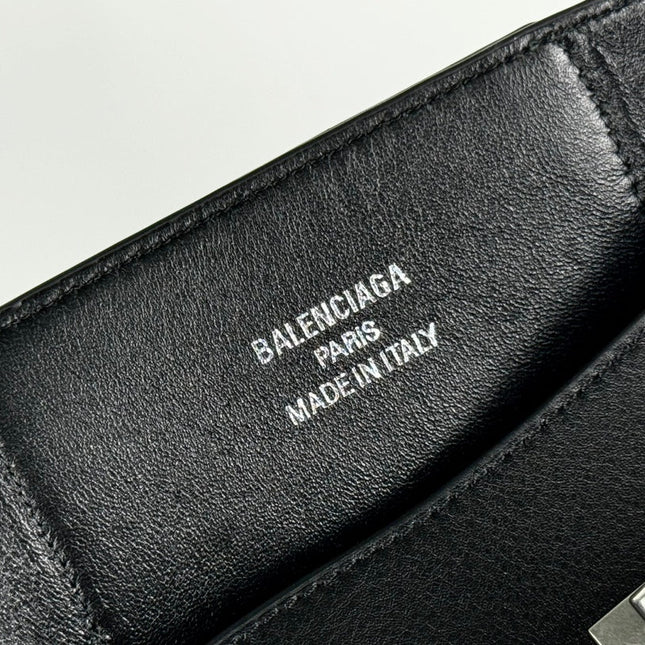 BEL AIR CARRY ALL BAG 37 IN BLACK NAPPA LAMBSKIN SILVER HARDWARE