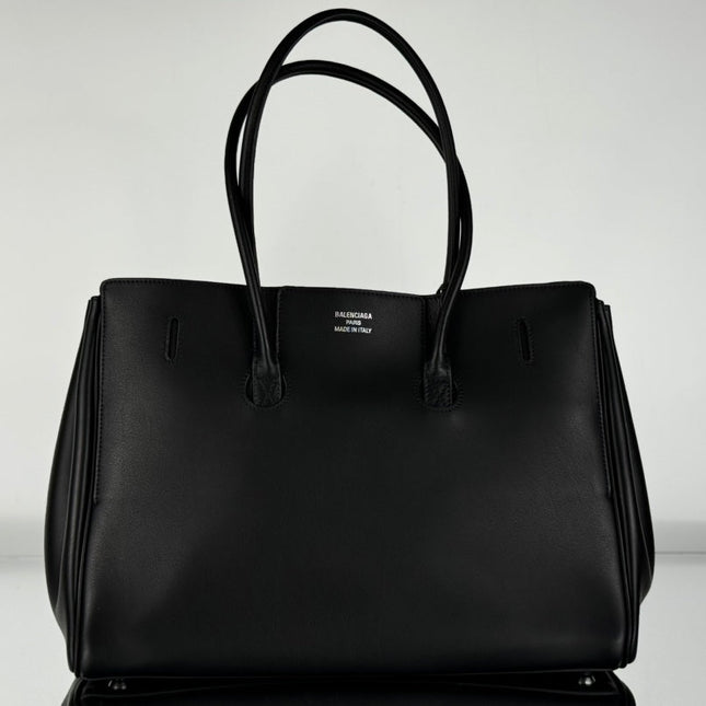 BEL AIR CARRY ALL BAG 37 IN BLACK NAPPA LAMBSKIN SILVER HARDWARE