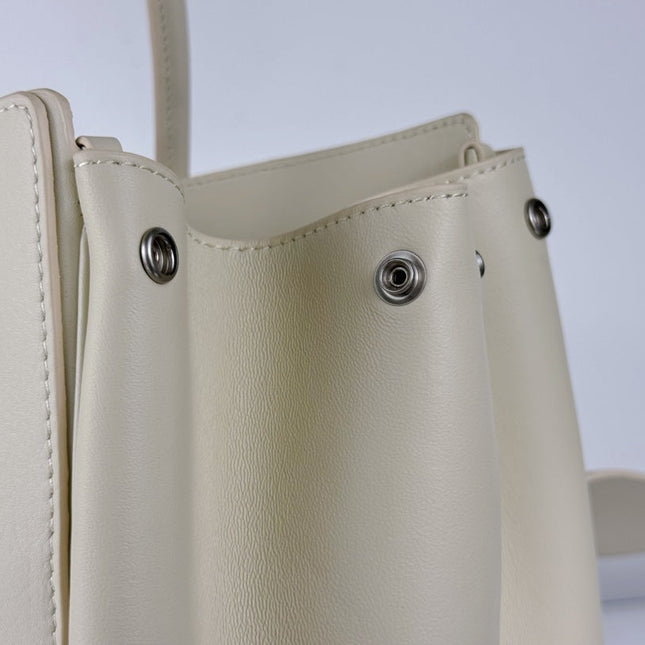 BEL AIR CARRY ALL BAG 29 IN WHITE NAPPA LAMBSKIN SILVER HARDWARE