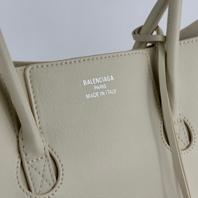 BEL AIR CARRY ALL BAG 29 IN WHITE NAPPA LAMBSKIN SILVER HARDWARE