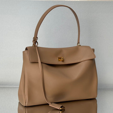 RODEO MEDIUM BAG 35 IN CAMEL BEIGE SMOOTH CALFSKIN GOLD HARDWARE