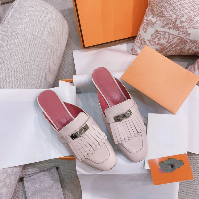 0Z Mule Fringed Light Pink