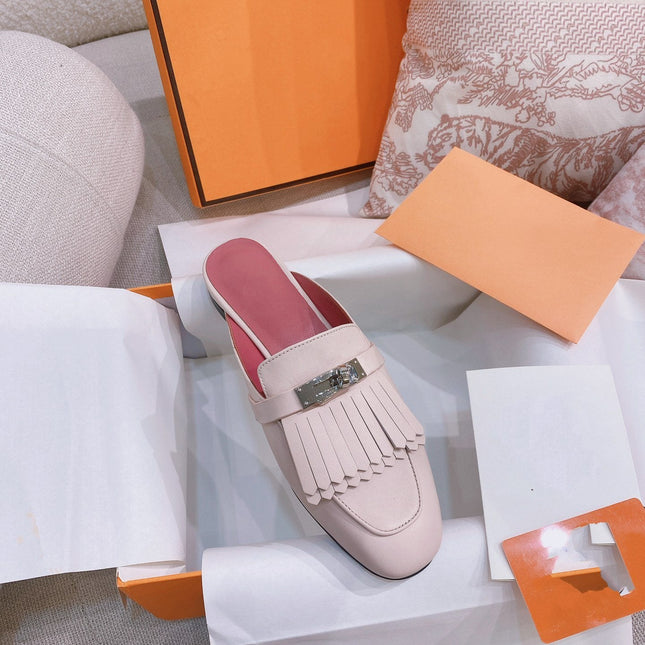 0Z Mule Fringed Light Pink