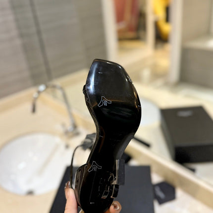 SL OPYUM SANDALS 105 BLACK CALFSKIN