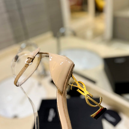 SL OPYUM SANDALS 105 CAMEL AND BLACK CALFSKIN