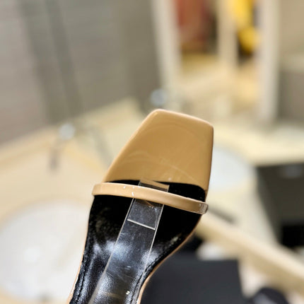 SL OPYUM SANDALS 105 CAMEL AND BLACK CALFSKIN