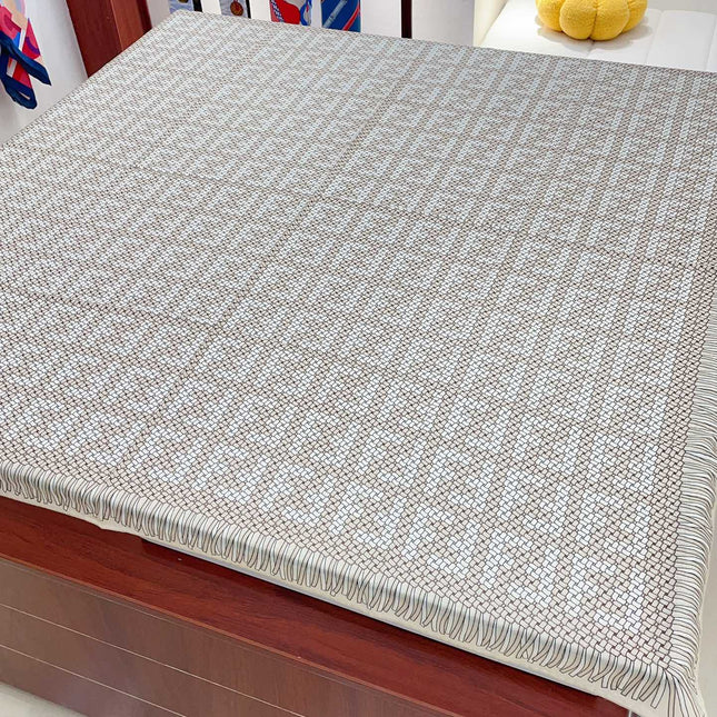 FF PONCHO 140 CM SCRAF IN BEIGE MONOGRAM SILK CASHMERE