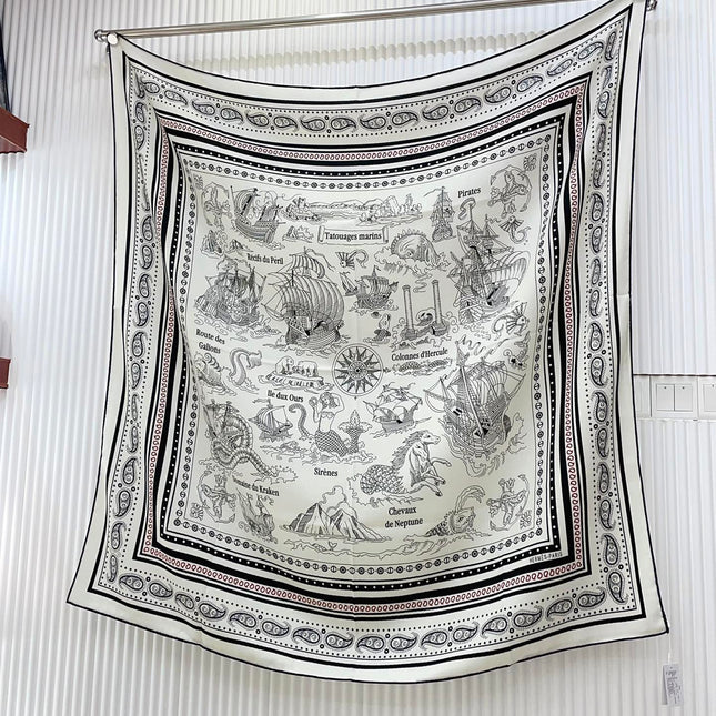 TATOUAGES MARINS BANDANA SHAWL 135 CM COLORFUL 385442