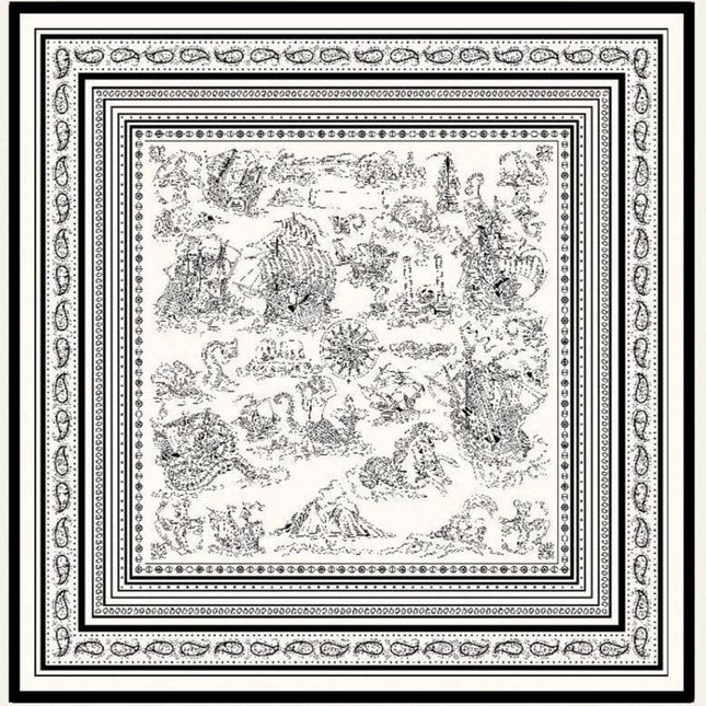 TATOUAGES MARINS BANDANA SHAWL 135 CM COLORFUL 385442