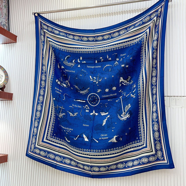 TATOUAGES MARINS BANDANA SHAWL 135 CM COLORFUL 385443