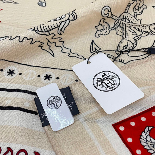 TATOUAGES MARINS BANDANA SHAWL 135 CM COLORFUL 385444