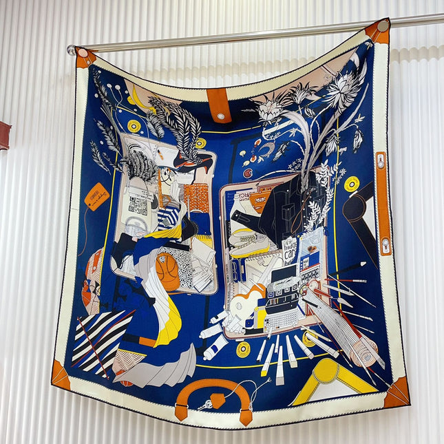 BAGAGE A MAIN SCARF 90 CM IN COLORFUL SILK 388143