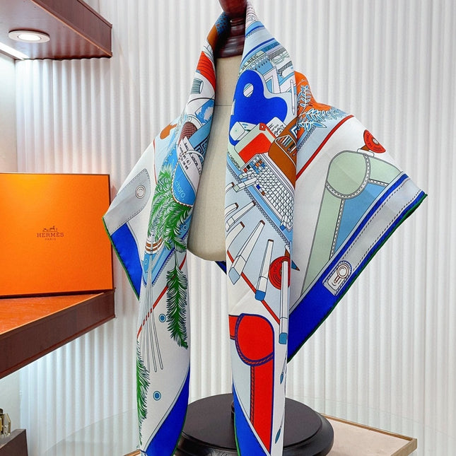 BAGAGE A MAIN SCARF 90 CM IN COLORFUL SILK 388144