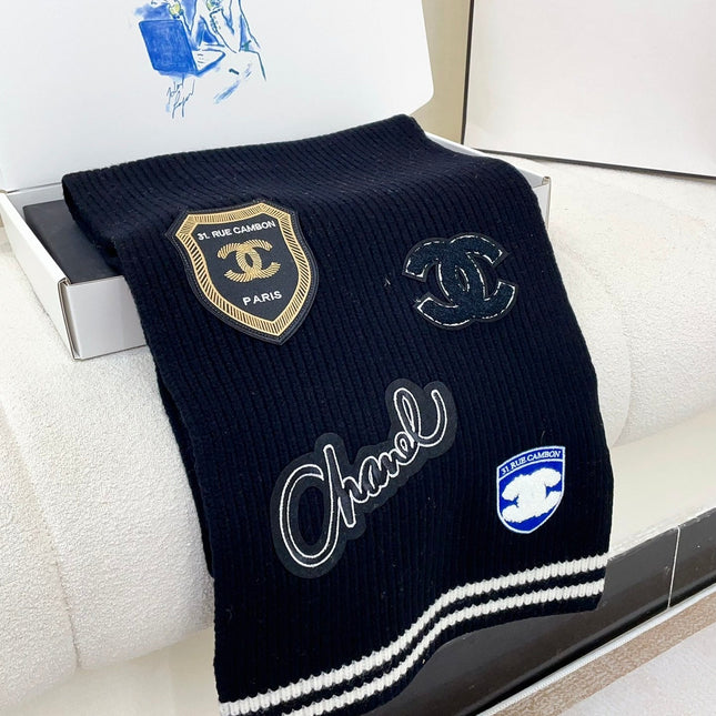 SCARF 180 CM IN BLACK PURE CASHMERE WITH STICKER 389998