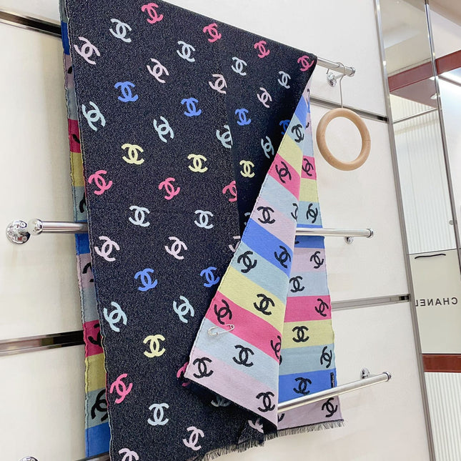 RAINBOW SCARF 180 CM IN COLORFUL CASHMERE AND WOOL 390961