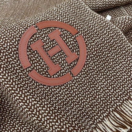 GRANITE MUFFLER 180 CM SCARF IN CARAMEL BROWN CASHMERE