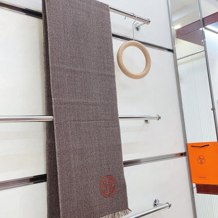 GRANITE MUFFLER 180 CM SCARF IN CARAMEL BROWN CASHMERE