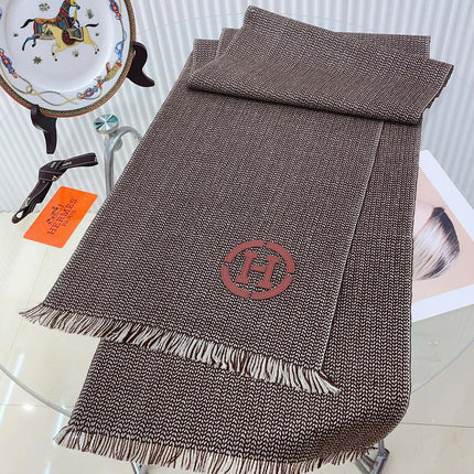 GRANITE MUFFLER 180 CM SCARF IN CARAMEL BROWN CASHMERE