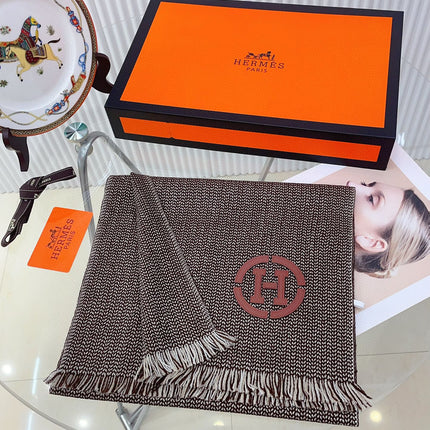 GRANITE MUFFLER 180 CM SCARF IN CARAMEL BROWN CASHMERE