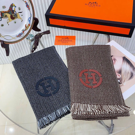 GRANITE MUFFLER 180 CM SCARF IN CARAMEL BROWN CASHMERE