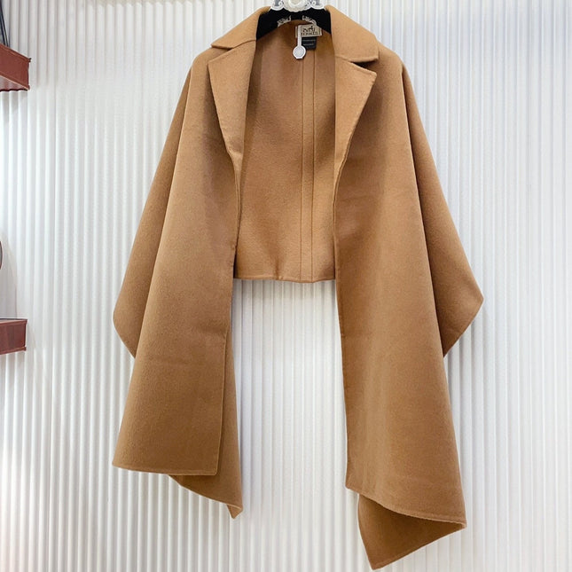 TROMPE L'OEIL STOLE IN CAMEL BROWN CASHMERE