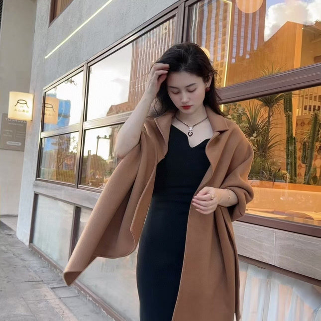 TROMPE L'OEIL STOLE IN CAMEL BROWN CASHMERE