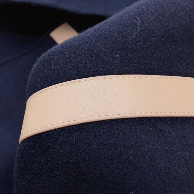 TROMPE L'OEIL STOLE IN NAVY BLUE CASHMERE