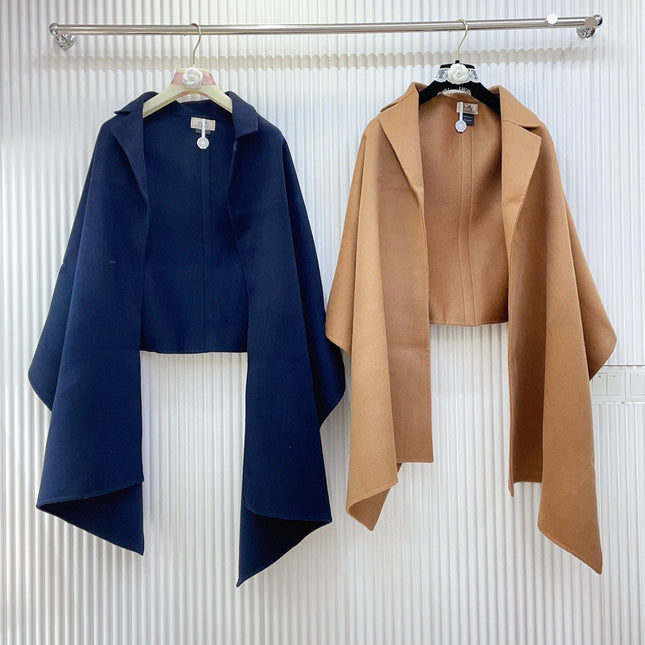 TROMPE L'OEIL STOLE IN NAVY BLUE CASHMERE