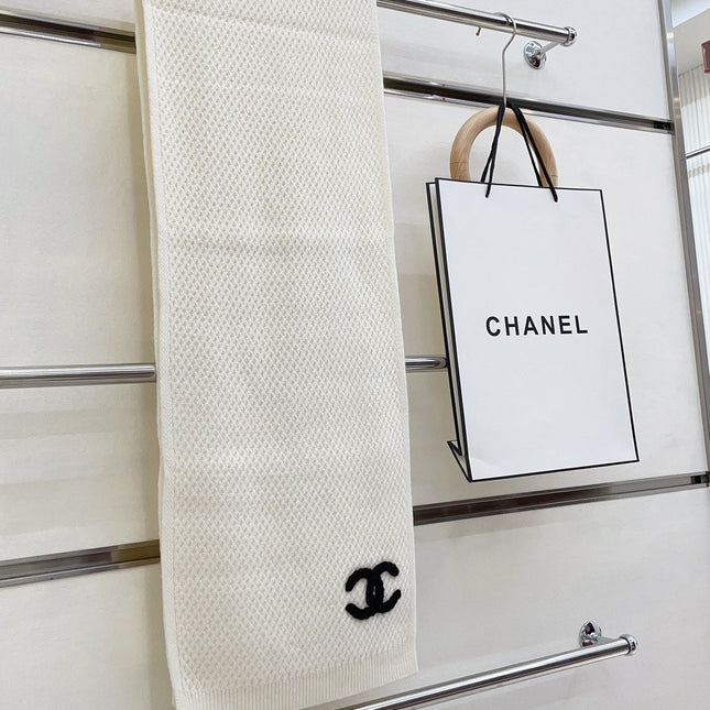 SCARF 190 CM IN WHITE CASHMERE 393183