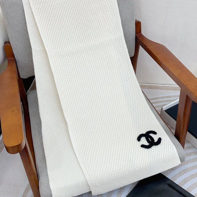 SCARF 190 CM IN WHITE CASHMERE 393183