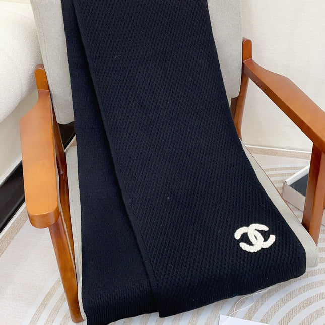 SCARF 190 CM IN BLACK CASHMERE 393184