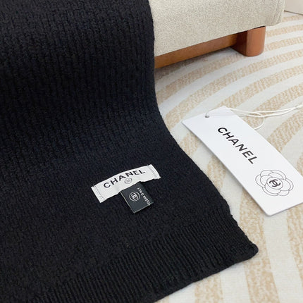 SCARF 190 CM IN BLACK CASHMERE 393184