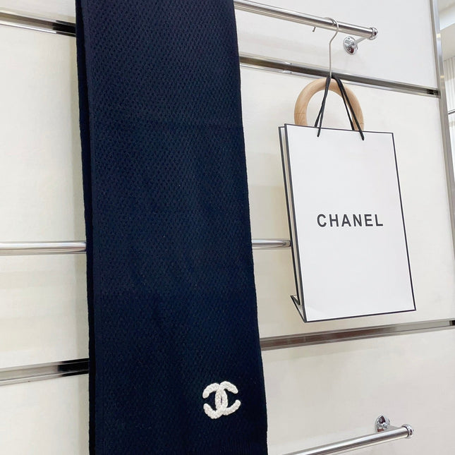 SCARF 190 CM IN BLACK CASHMERE 393184