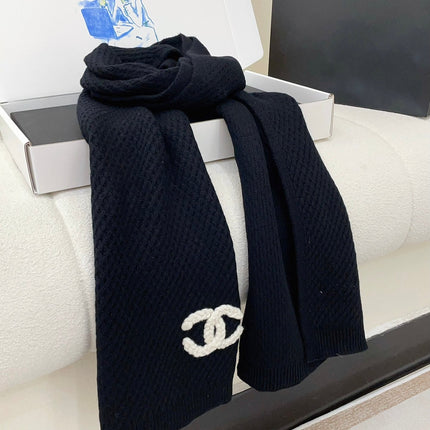 SCARF 190 CM IN BLACK CASHMERE 393184