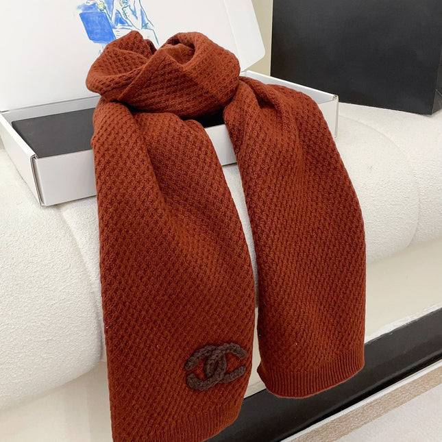 SCARF 190 CM IN RED BROWN CASHMERE 393186