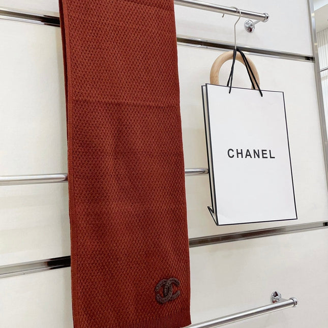 SCARF 190 CM IN RED BROWN CASHMERE 393186