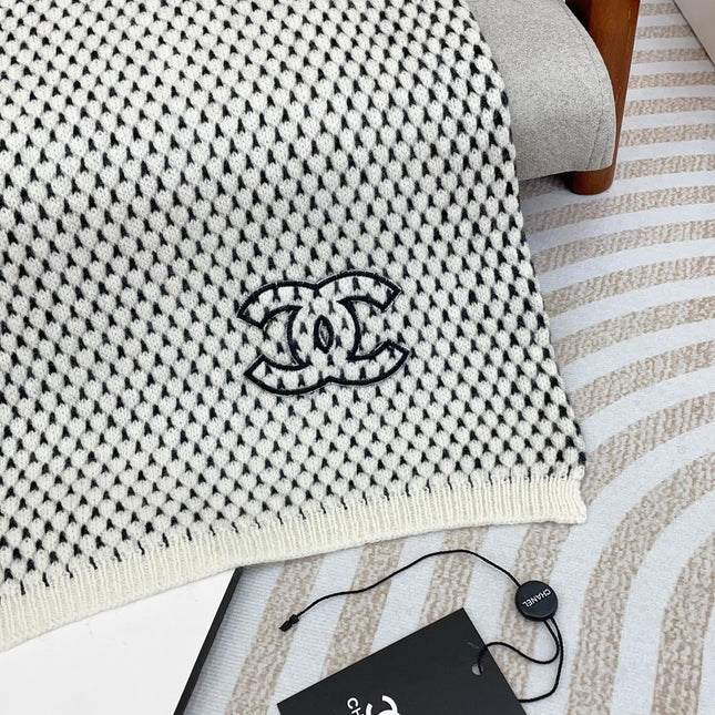 SCARF 180 CM IN WHITE MIX BLACK CASHMERE  394592