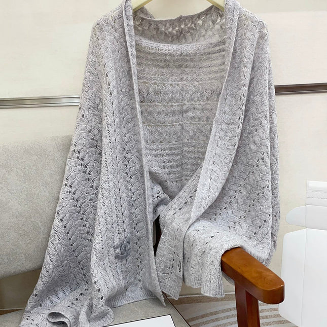SCARF 190 CM IN CLOUD GRAY CASHMERE 396247
