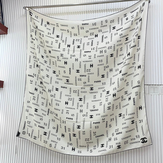 SQUARE SCARF 140 CM IN WHITE MONOGRAM CASHMERE 401158