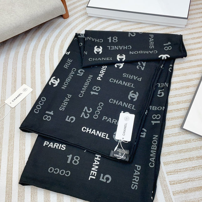 SQUARE SCARF 140 CM IN BLACK MONOGRAM CASHMERE 401159