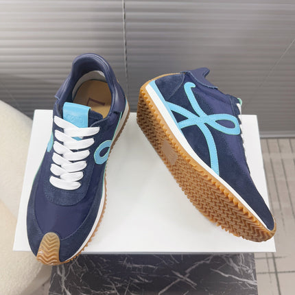 BALLET RUNNER 2.0 IN AEGEAN BLUE SUEDE AND LYCRA FABRIC