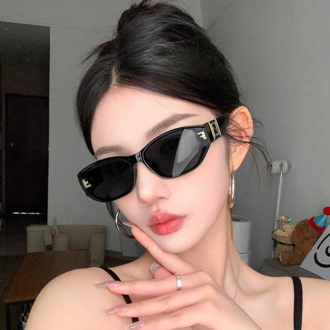 EMBOSSED FF PATTERN ROMA RECTANGULAR FRAME SUNGLASSES 58033 IN ACETATE