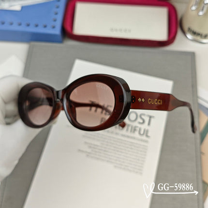 OVAL FRAME SUNGLASSES 59886 IN ACETATE