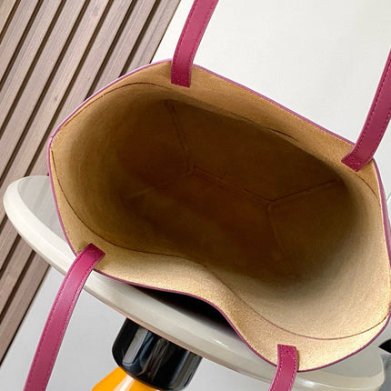 LOEWE 25S PUZZLE FOLD BAG 31 IN BURGUNDY SHINY CALFSKIN