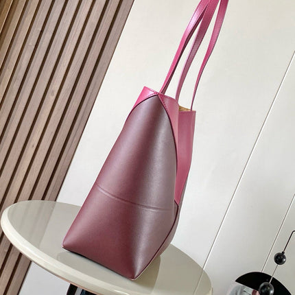 LOEWE 25S PUZZLE FOLD BAG 31 IN BURGUNDY SHINY CALFSKIN