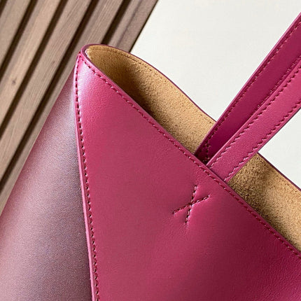 LOEWE 25S PUZZLE FOLD BAG 31 IN BURGUNDY SHINY CALFSKIN