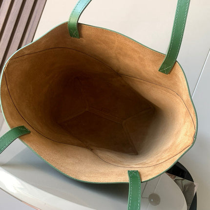 LOEWE 25S PUZZLE FOLD BAG 31 IN AMBER HUNTER GREEN SHINY CALFSKIN