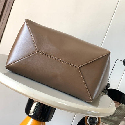 LOEWE 25S PUZZLE FOLD BAG 31 IN AMBER HUNTER GREEN SHINY CALFSKIN