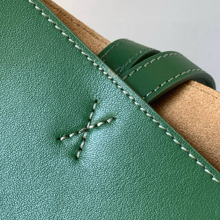 LOEWE 25S PUZZLE FOLD BAG 31 IN AMBER HUNTER GREEN SHINY CALFSKIN